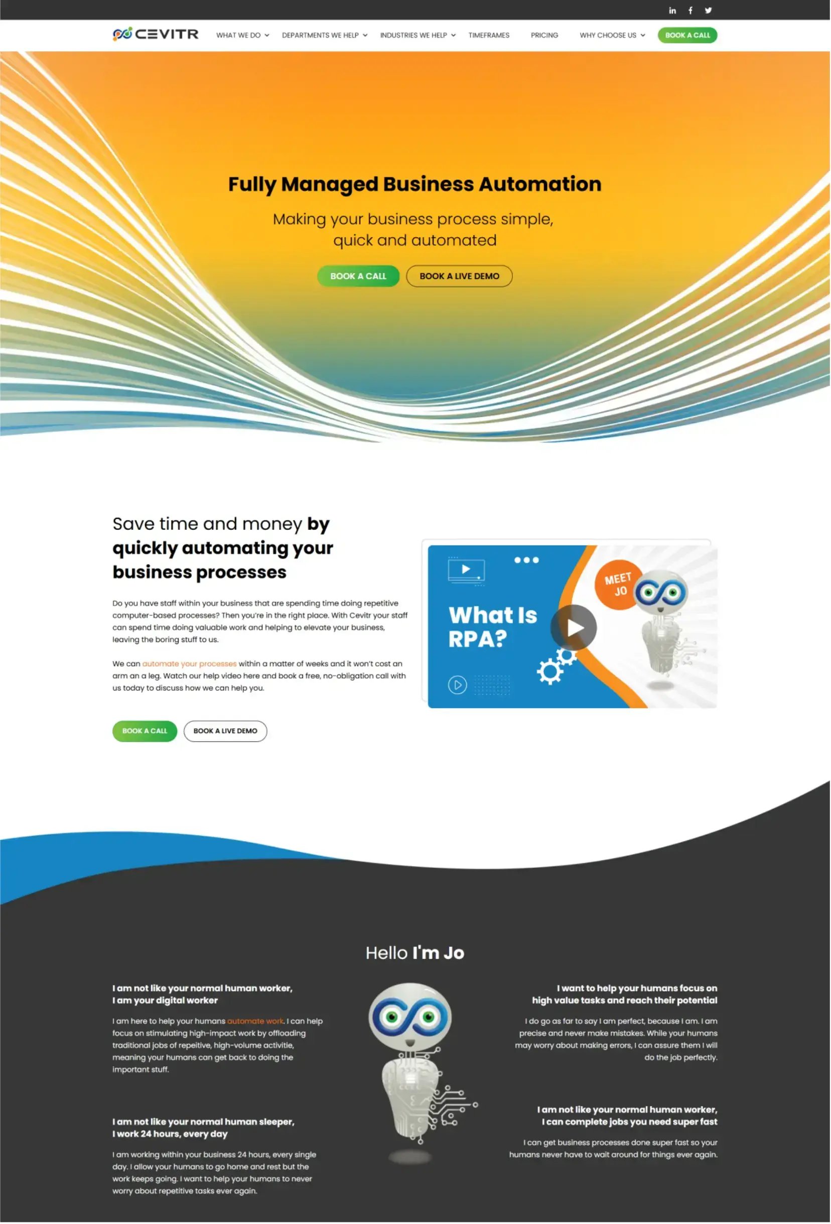 JDR website design for the technology and automation industry