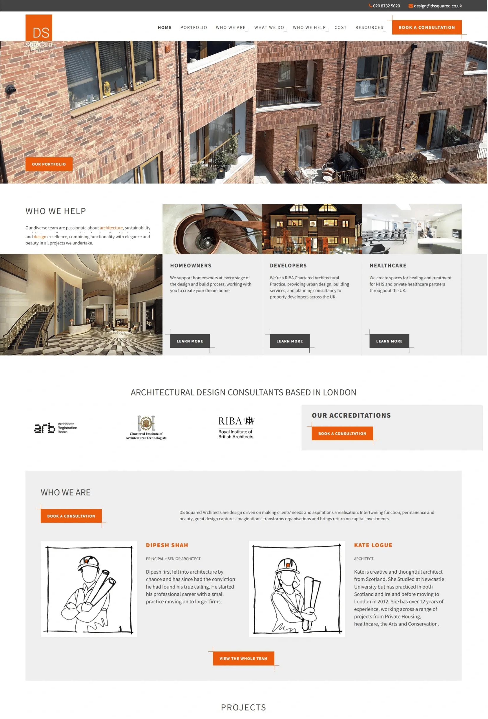 JDR website design for the architecture industry