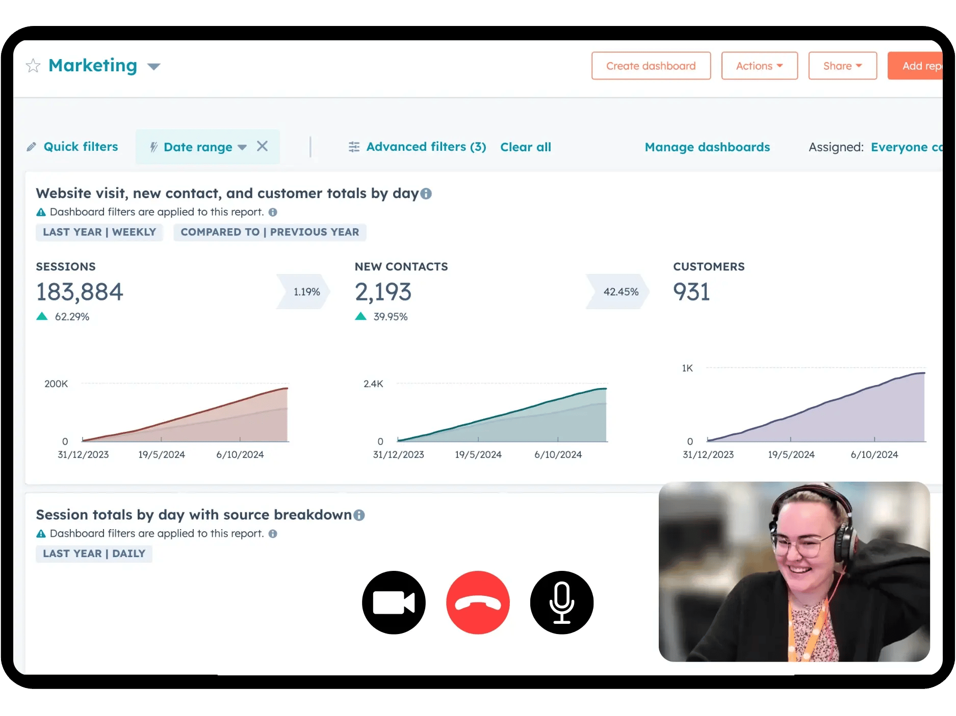 Client Sucess Manager Ellis On A Zoom Call Presenting Great Results To A Client